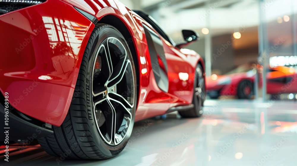 Dynamic sports car showcase luxury auto showroom photography modern environment low angle view automotive aesthetics Dynamic sports car showcase luxury auto showroom photography modern environment low angle view automotive aesthetics