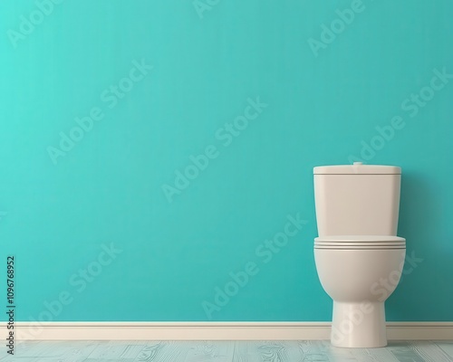 Blueprintinspired restroom decor, sleek minimalist style, 3D illustration photo