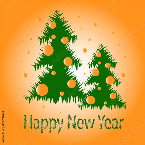 christmas card with christmas tree