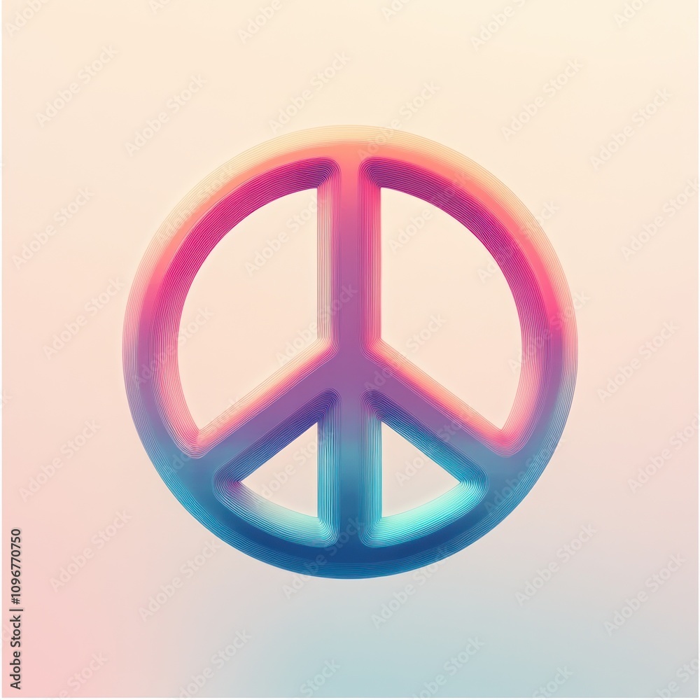 A three dimensional pastel peace symbol design A three dimensional pastel peace symbol design