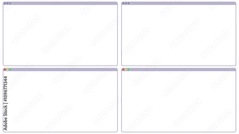 PCウィンドウ タイプ5 パープルUI セット (macOS風, iMac風カラー, PNG画像) PCウィンドウ タイプ5 パープルUI セット (macOS風, iMac風カラー, PNG画像)