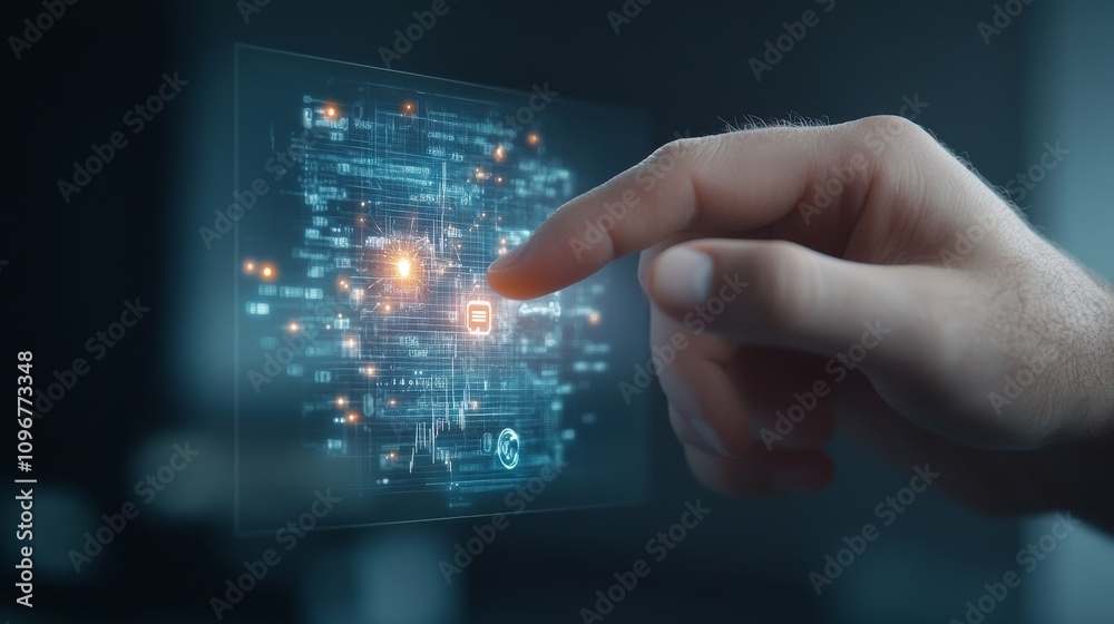 Futuristic Digital Interface Interaction Concept Futuristic Digital Interface Interaction Concept