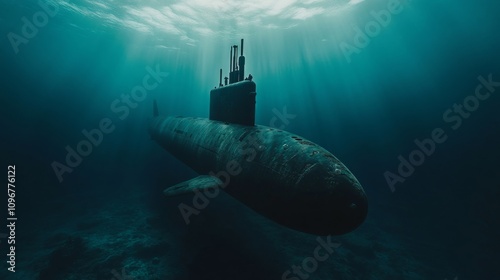 Underwater nuclear submarine  photo