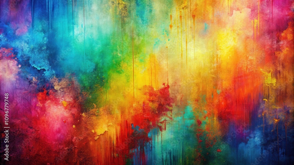 Abstract Colorful Splashes and Drips on a Textured Surface Abstract Colorful Splashes and Drips on a Textured Surface