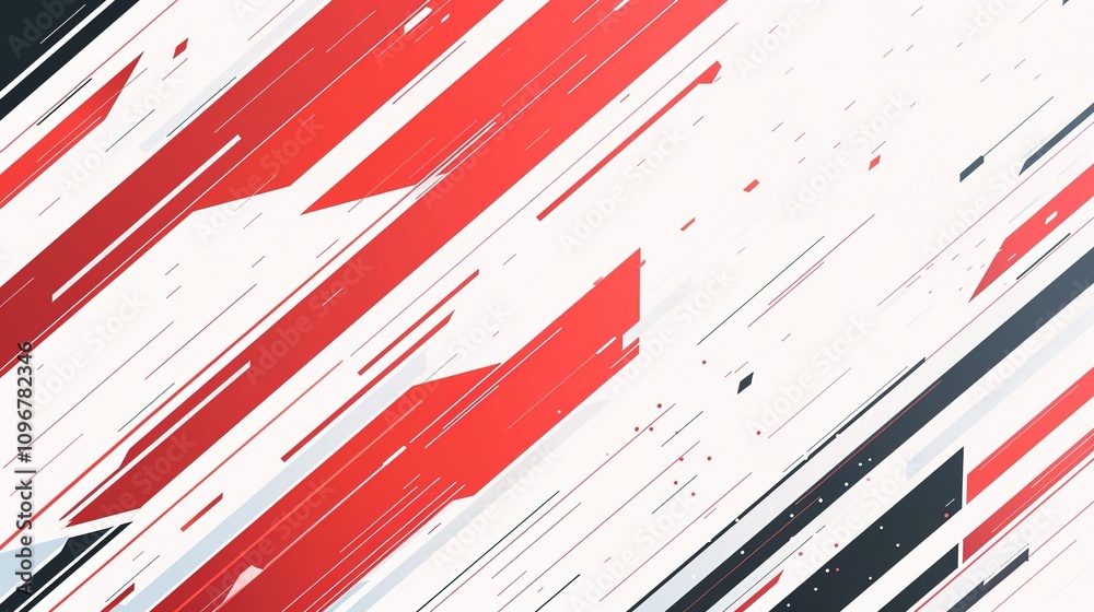 Fototapeta premium Modern Red and White Abstract Banner - a bold and contemporary visual. The abstract design combines red and white for a striking and dynamic effect.