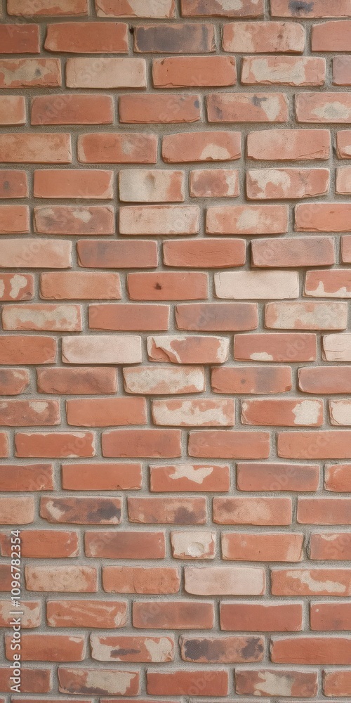 Rustic red brick wall with weathered texture, perfect for background or design, surface Rustic red brick wall with weathered texture, perfect for background or design, surface