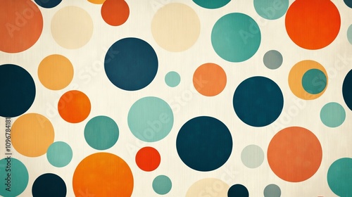 A vibrant pattern of circles in various colors including blue, orange, and green against a neutral background, perfect for modern design projects.