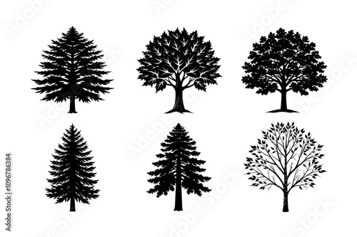 6 bundle vector silhouette Trees