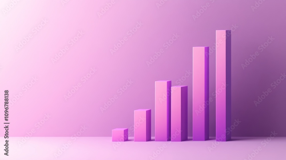 A gradient pink background with ascending purple bars representing growth or progress. A gradient pink background with ascending purple bars representing growth or progress.