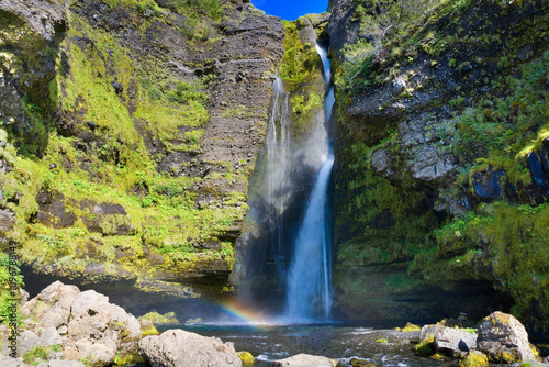 Gluggafoss, also known as Merkjárfoss, waterfall in southern Iceland photo