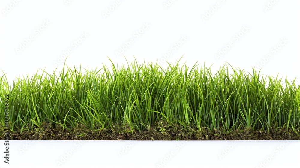Fresh green grass growing from rich soil, vibrant and natural. Fresh green grass growing from rich soil, vibrant and natural.