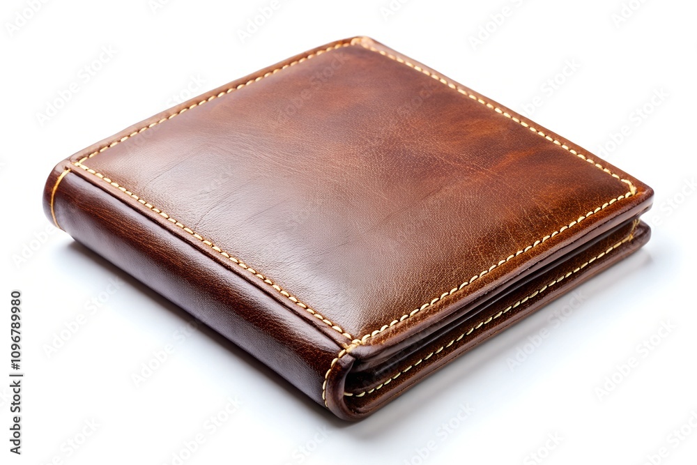 brown leather wallet on white Background brown leather wallet on white Background