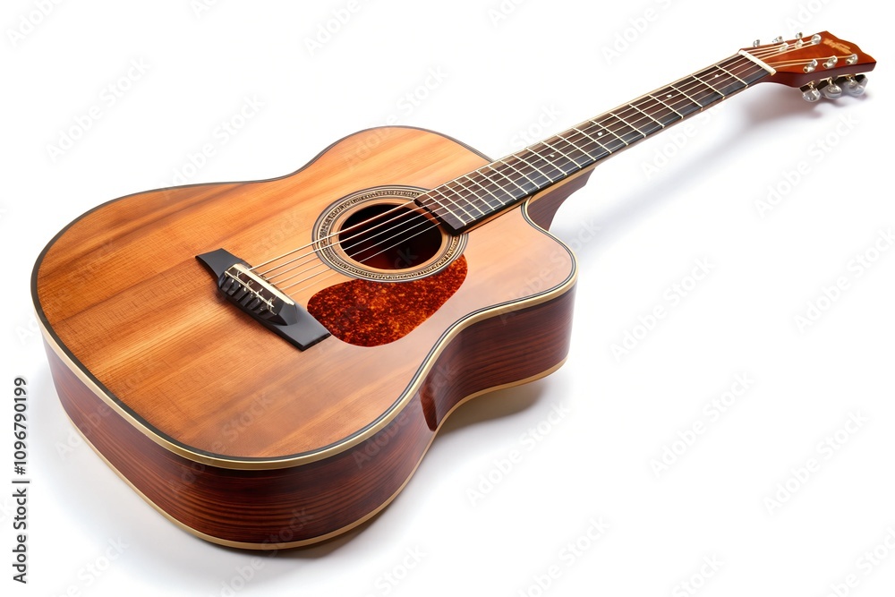 Fototapeta premium acoustic guitar isolated on white Background 