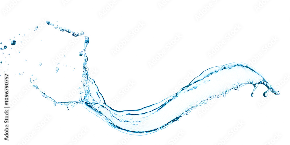 fresh natural drink water wide panorama with bubbles concept isolated white background fresh natural drink water wide panorama with bubbles concept isolated white background