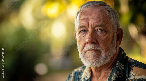 Portrait of a thoughtful older man showcasing wisdom and life's experiences