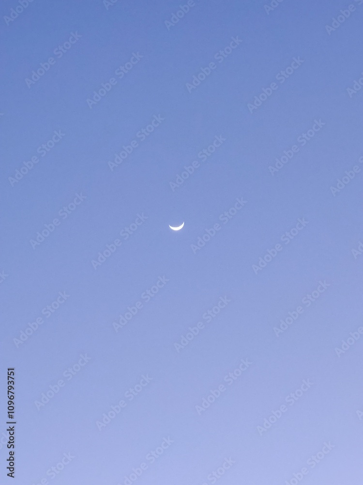 Clear half moon with clear sky Clear half moon with clear sky