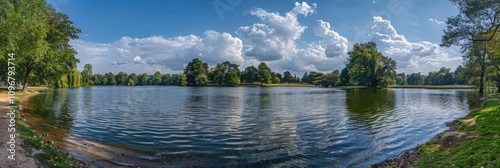 Tranquil Pond with a Serene Landscape