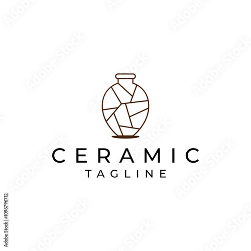 Clay ceramics logo design vector