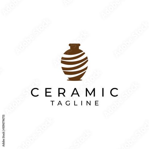 Clay ceramics logo design vector