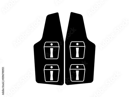 vest icon pictogram flat style, logo icon sign symbol vector illustration, isolated on white