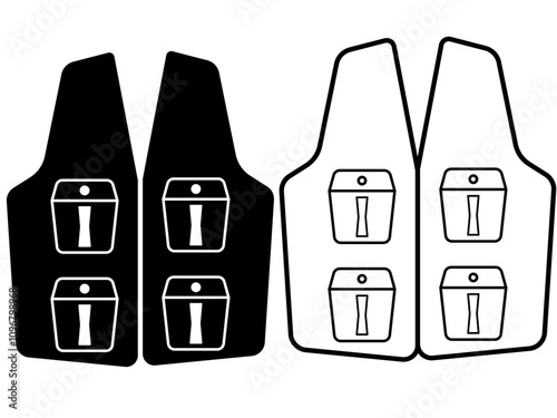 vest icon pictogram flat style, logo icon sign symbol vector illustration, isolated on white