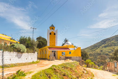 Mosque a Muslim place of worship in the village Tunisian Landscape photo