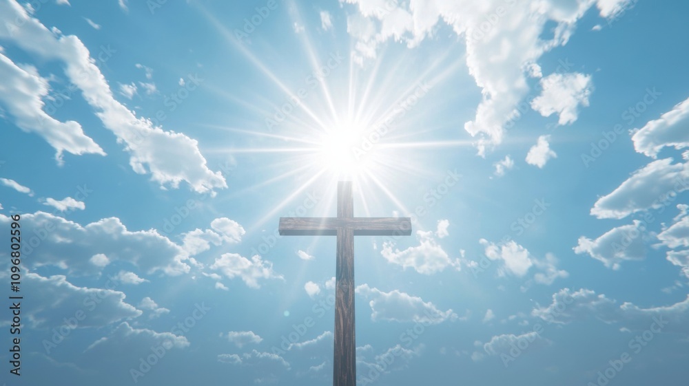 Majestic Cross Under Blue Sky Majestic Cross Under Blue Sky