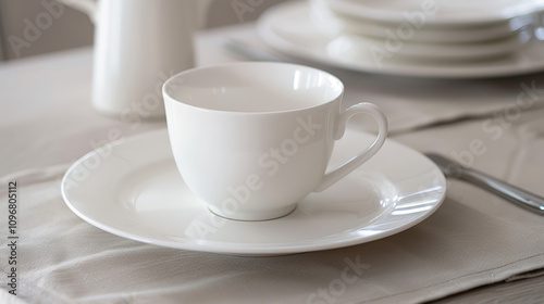 White minimalist tableware set