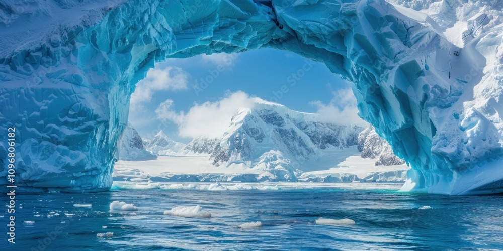 custom made wallpaper toronto digitalIceberg Archway Framing Antarctic Mountains