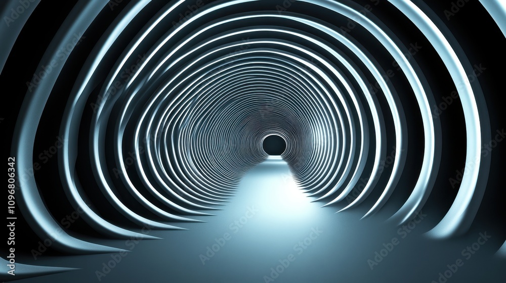 Obraz premium Abstract glowing tunnel with light.