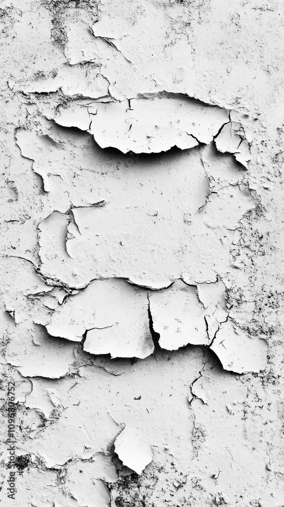 Close-up of textured peeling white paint on a wall, revealing layers of decay and age. Close-up of textured peeling white paint on a wall, revealing layers of decay and age.