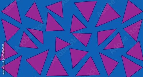 Purple Parallelogram pattern hand drawn design on Blue background illustration