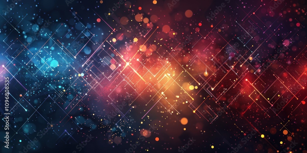 Abstract Glowing Lights and Geometric Shapes Abstract Glowing Lights and Geometric Shapes
