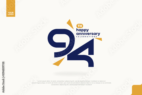 94th Happy Anniversary number type