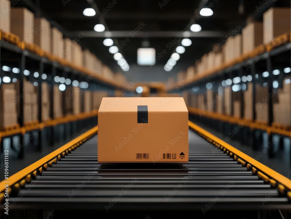 order processing concept. Automated order sorting and packing system, high-tech warehouse, 3D illustration order processing concept. Automated order sorting and packing system, high-tech warehouse, 3D illustration