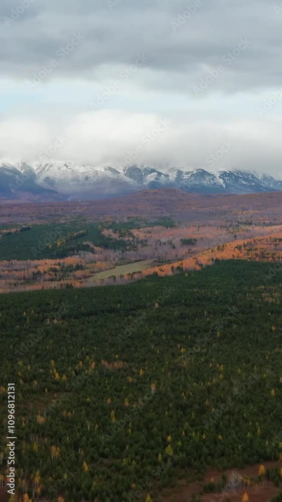 Aerial view of mountain during autumn Aerial view of mountain during autumn