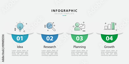 Timeline infographic template. 4 Step timeline journey, calendar Flat simple infographics design template. presentation graph. Business concept with 4 options, vector illustration.