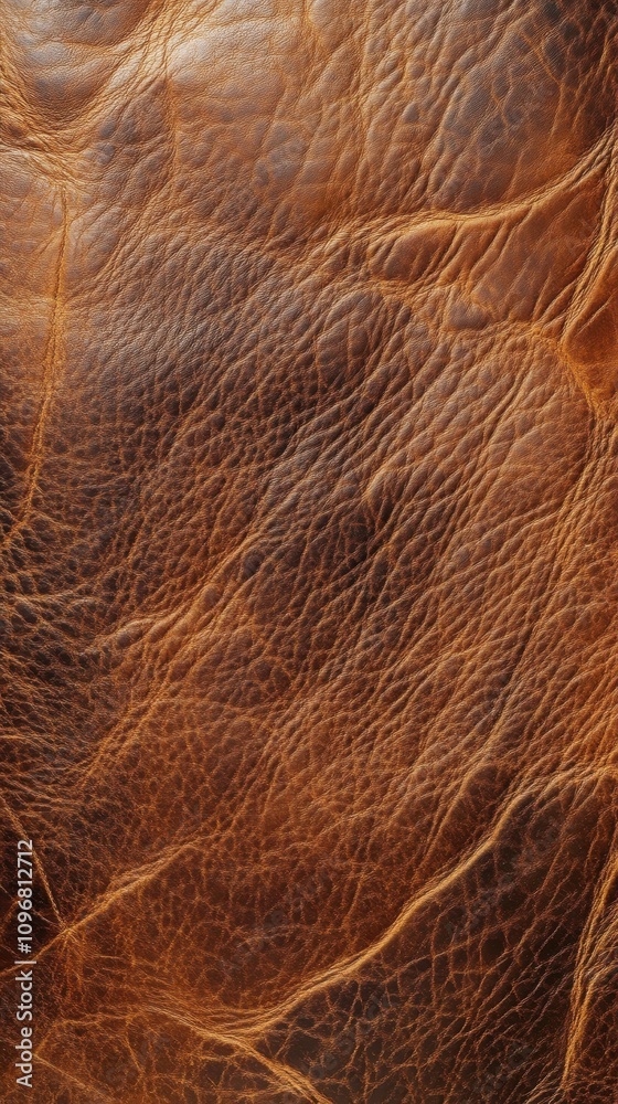 Close-up of rich, textured brown leather showcasing intricate patterns and natural imperfections. Close-up of rich, textured brown leather showcasing intricate patterns and natural imperfections.