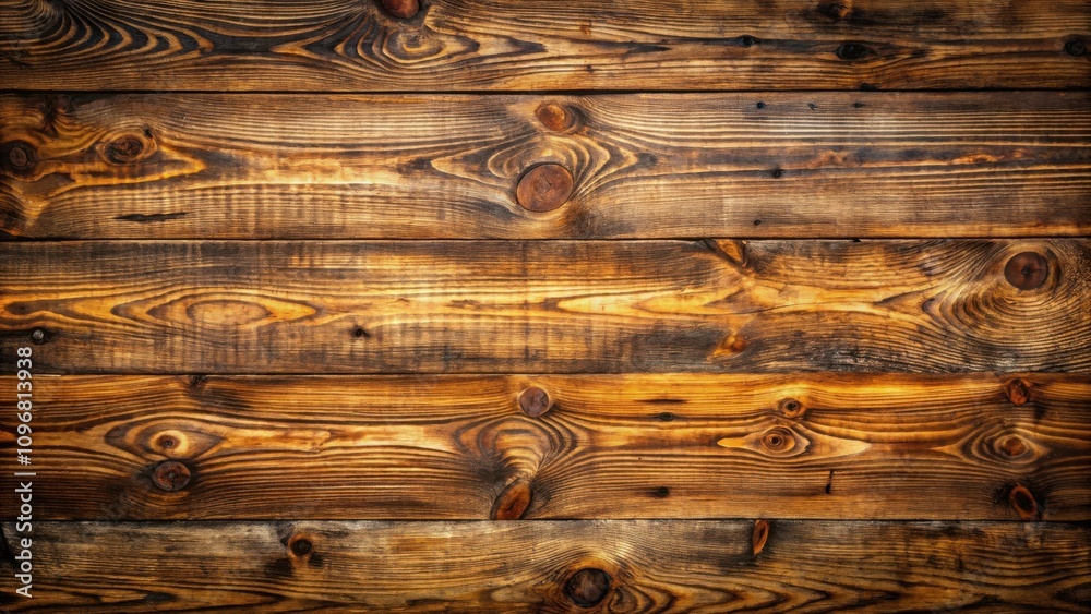 Rustic Brown Wooden Planks with Knots and Grain Patterns Rustic Brown Wooden Planks with Knots and Grain Patterns