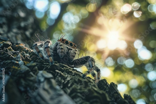 monkey spider on an old tree