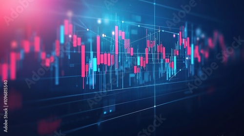 Vibrant Stock Market Concept with Colorful Graphs and Digital Elements Representing Financial Data Analysis and Trading Trends in a Modern Design