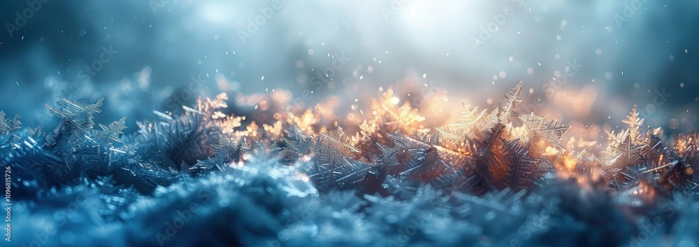 Fototapeta premium Winter Wonderland: Sparkling Frost Crystals