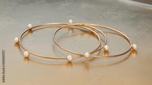 Wallpaper Mural gold bangles with golden pearls jewlery isolated png closeup shot background Isolated Closeup image Torontodigital.ca