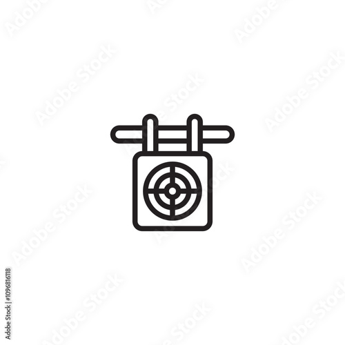 Archery target with arrows set, front view vector illustration. Realistic isolated dartboard collection with arrows in bullseye center, archers darts hit or miss circle boards on wooden stand. Editabl