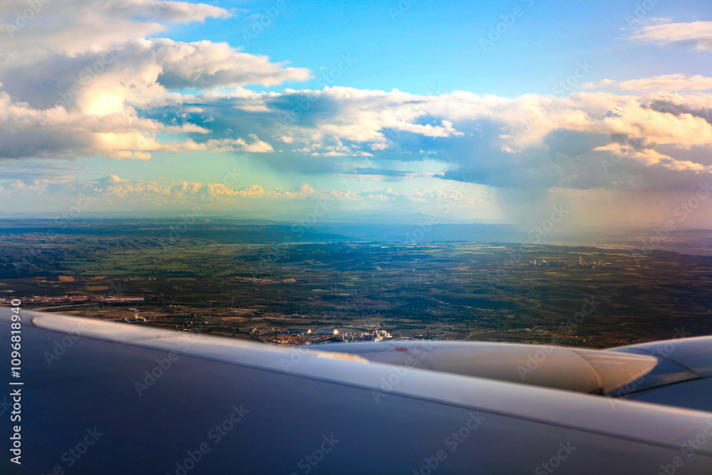 rain cloud and flying airplain rain cloud and flying airplain
