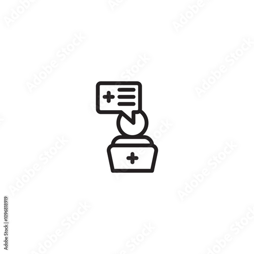 Chat medicine icon. Monochrome simple icon for templates, web design. Editable icon..
