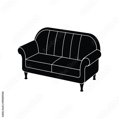 Modern Sofa Vector Illustration - Stylish Furniture Design