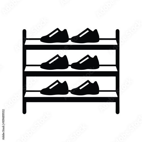 "Shoe Rack Vector Illustration - Organized Storage Design"