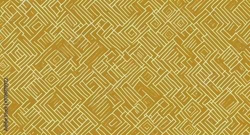 Wallpaper Mural Gold Square pattern hand drawn design on Yellow background illustration Torontodigital.ca