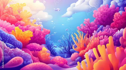 coral reef in sea photo